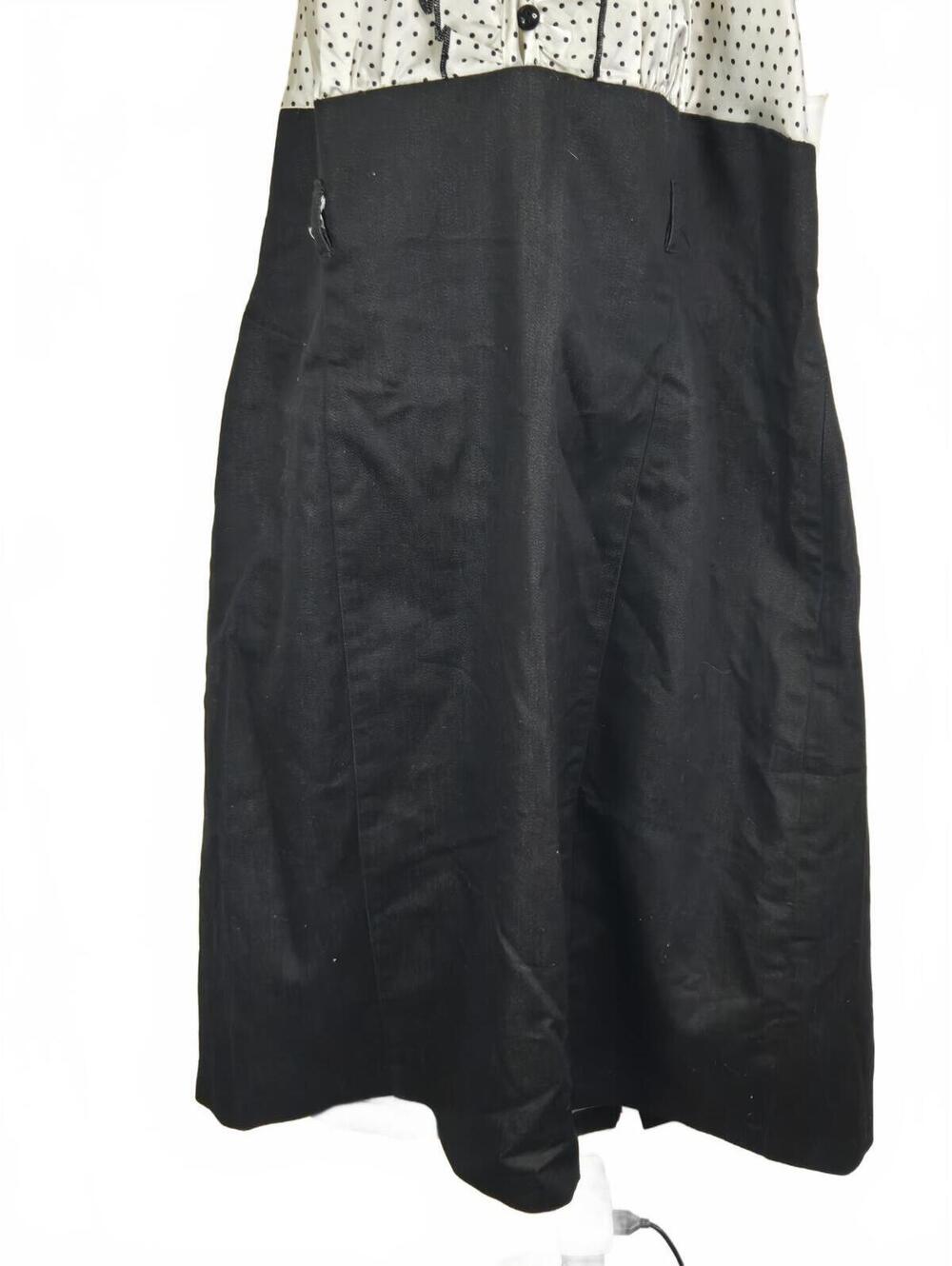 Black and White Polka Dot Halter Dress with Ruffle Detail - Picture 5 of 9